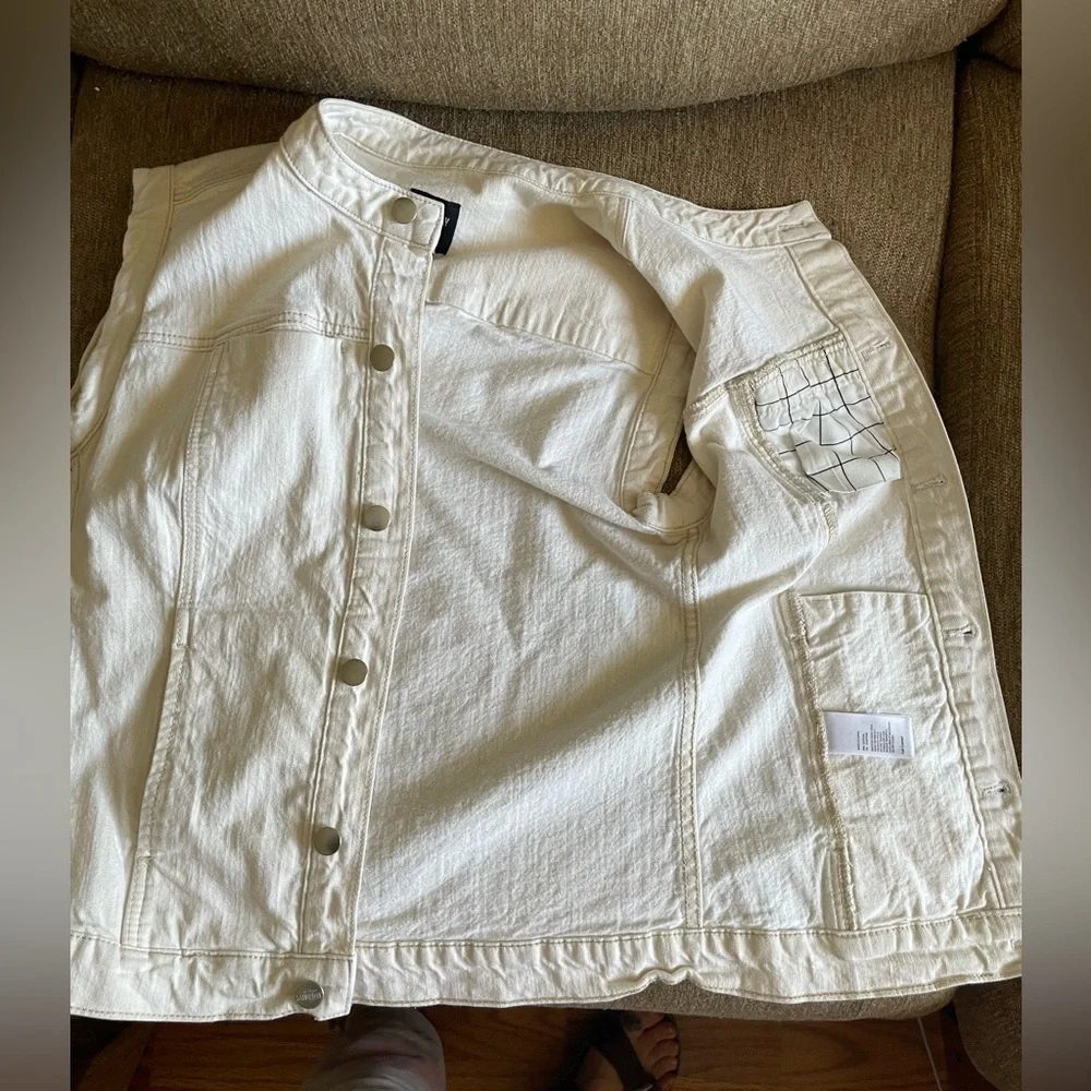 Kate Spade Saturday Women's Vest Cotton Blend Denim Sleeveless Cream Size XS